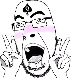 15926 - ahegao bbc blush drool glasses hand open_mouth peace_sign queen_of_spades soyjak stub...webp