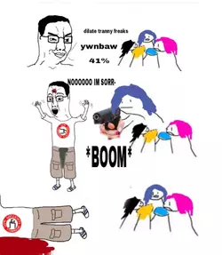 4123 - arm blood clothes dead glasses gun hand hands_up nazi open_mouth shot smile smug soyja...webp