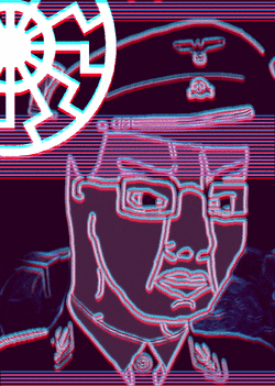 5511 - animated black_sun clothes distorted eagle fascism fashwave gif glasses hat nazi purple...gif