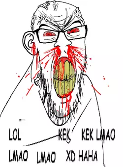 378 - angry blood bloodshot_eyes clenched_teeth comic_sans ear glasses haha kek lmao lol lol_...webp