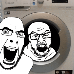 55969 - 2soyjaks angry animated laughing open_mouth spinning stubble thick_eyebrows variant:co...gif