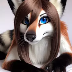 Hyper-realistic snow vixen.webp