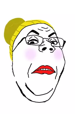 21399 - angry female glasses hair mother soyjak variant:gapejak yellow_hair.webp