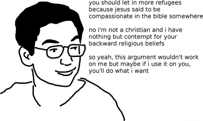 you should let in more refugees atheist countersignaling meme.webp
