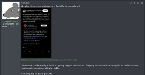 First Kiwi Farms Post on Tina.webp