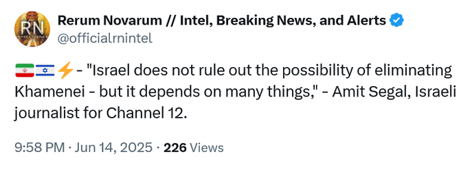 Screenshot 2025-06-15 at 01-00-09 Rerum Novarum __ Intel Breaking News and Alerts on X 🇮🇷🇮🇱⚡-...webp