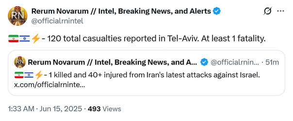 Screenshot 2025-06-15 at 04-35-32 Rerum Novarum __ Intel Breaking News and Alerts on X 🇮🇷🇮🇱⚡️...webp