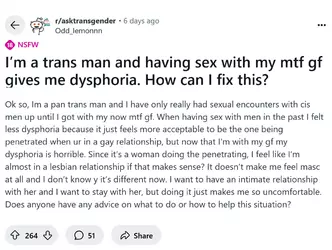 Screenshot 2025-06-20 at 17-49-10 I’m a trans man and having sex with my mtf gf gives me dysp...webp