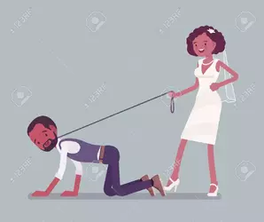 122039971-bride-holding-groom-on-dog-leash-african-american-unhappy-man-oppressed-by-woman-tr...webp