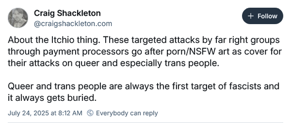 Screenshot 2025-07-24 at 10-29-49 Craig Shackleton About the Itchio thing. These targeted att...webp