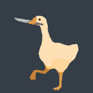 Goose with a knife